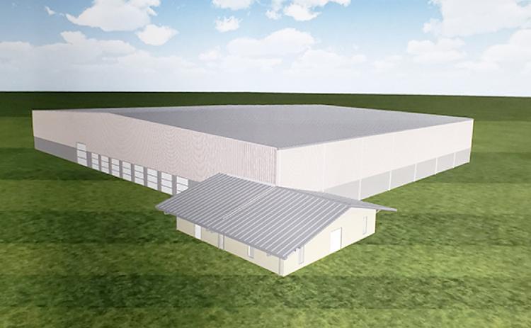 A computer drawing of a spec building to be built in the Central Franklin Industrial Park in Carnesville was shared with the IBA Monday by Jeff Schwan of IBC Construction.