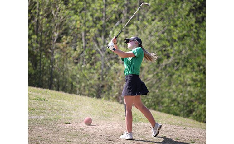 Emily Minish watches a shot during actin Tuesday against Elbert County in Elberton. (Photo by Rose Scoggins of The Elberton Star)