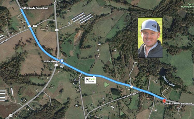 Questions arose last week about Commissioner-elect Cole Roper building a new house at 5355 Sandy Cross Road, which is just 1.3 miles from his home at 3935 Sandy Cross Road, but lies outside District 4, which he is running to represent on the Franklin County Board of Commissioners.