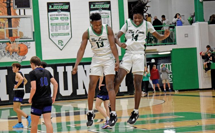 The Franklin County Lions and Lady Lions will begin the Region 8AAA schedule Tuesday at home against Stephens County. Jordan Ardister (No. 13) and Mylan Roebuck (No. 14) will look for more post-game celebrations in region play.