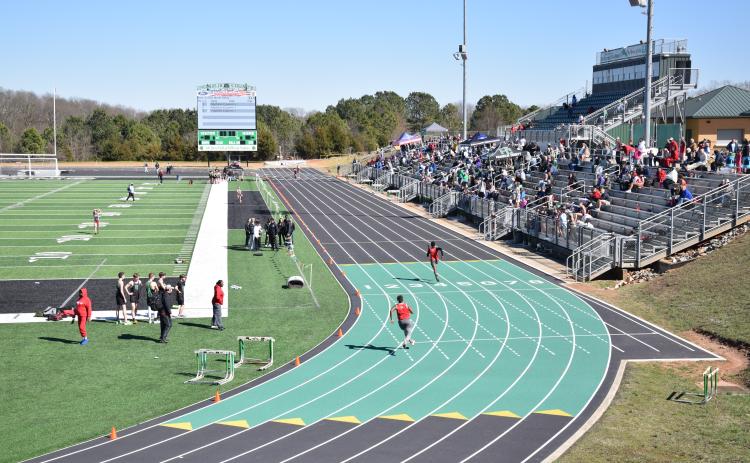 Franklin County High School hosted its first track meet in four years Saturday at the newly-renovated track at Ed Bryant Stadium.