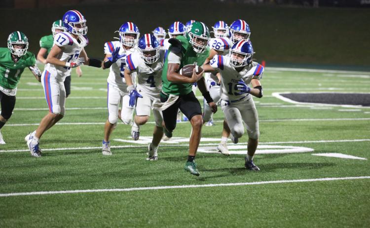 Every Lion had a good time Friday night in Carnesville. The Lions got their first victory of the year and gave new Head Coach Chuck Holland his first-ever high school win. (Photo by Shane Scoggins and Rose Scoggins of The Elberton Star)
