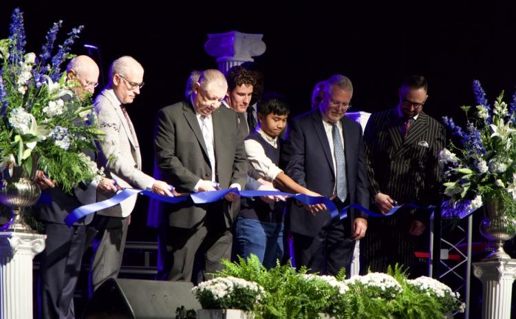 Emmanuel University and In Touch Ministries officials cut the ribbon Thursday on the Dr. Charles F. Stanley Chapel in the Swails Center. (Photos by Raese)