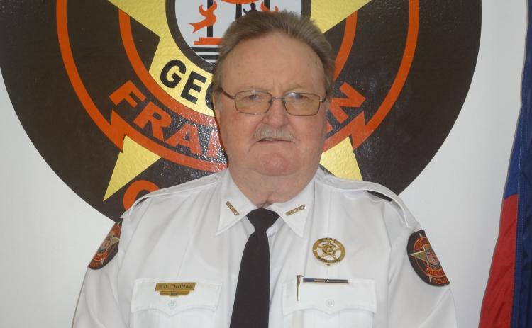 Franklin County Sheriff Stevie Thomas has announced that he will not seek reelection in 2024.
