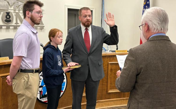 Mayor Courtney Umbehant and council members Eddie Floyd and Andrew Murphy were sworn in to new terms this week.