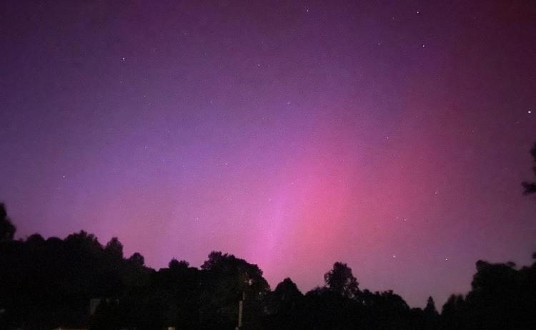 Stephanie Higgins of Carnesville took this photo of the Northern lights that could be seen in Franklin County over the weekend due to a strong storm on the surface of the sun.