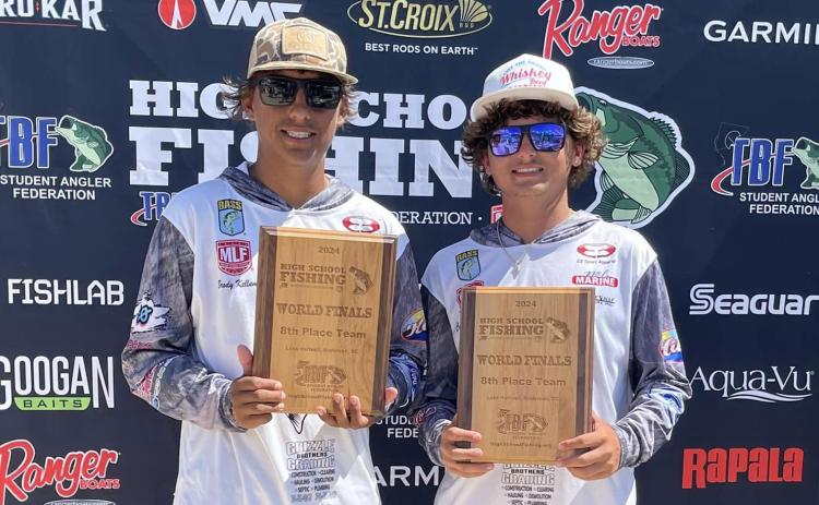 Franklin County High School anglers Brody Kellum and Carson Thompson finished eighth out of 31 teams in the 15th High School Fishing World Finals and National Championship on Lake Hartwell.