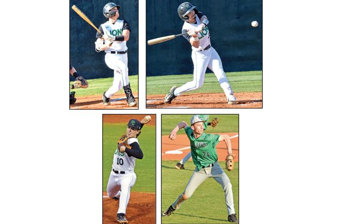 (From left) Ty Peeples, Keilin Sanders, Easton Gailey and Caden Cawthon have been named to the Georgia Dugout Club All-State team for Class AAA.