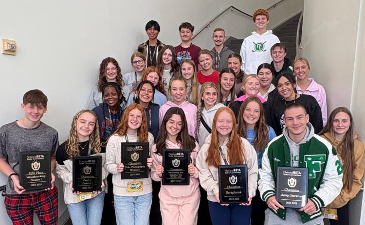 Twenty-nine Franklin County High School Beta Club members (top photo) attended and competed in the State Beta Convention last week in Savannah.