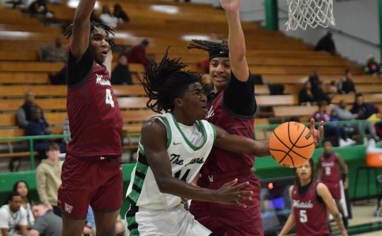 Mylan Roebuck goes for a layup against Westside, S.C., Saturday in the FCA I-85 Battleground Showcase at FCHS. (Photos by Scoggins)