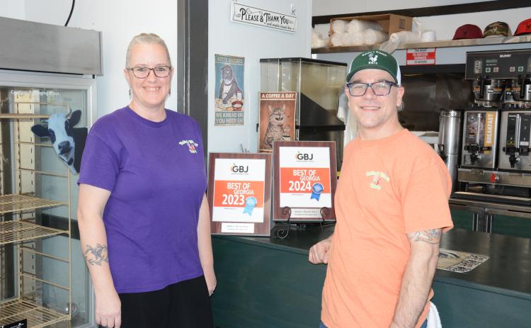 Three of the many great independently owned restaurants in Franklin County were recently named by the Georgia Business Journal as “Best of Georgia” in their respective categories. Jennifer and Adam Saddoris of Bubba’s Biscuit Barn (top photo) said they were “blown away by their community and their support.”