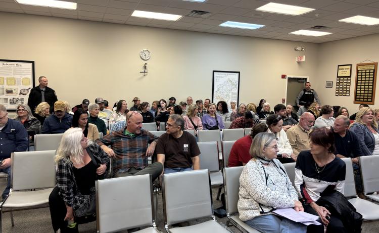 Commissioners listened for more than an hour to a room full of citizens with objections and questions about a rendering plant and other issues concerning Franklin Springs and Franklin County.