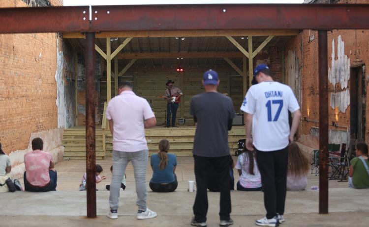 The Royce debuted with a performance recently by Aaron Tanner during the Cut A Block cruise-in event in downtown Royston. (Photo by Rose Scoggins)