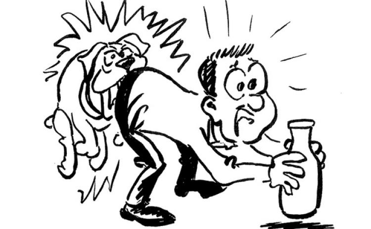 In his final days, this is one of the cartoons that I shared with my dad. He loved telling his grandchildren about his working on Shedd’s Dairy milk-delivery truck when he was a kid. One morning, Mrs. Roswell Majette’s bulldog bit him between his back pockets. He always laughed and said, “The doctor painted my behind with Mercurochrome and charged me $3. It took me three weeks to pay the bill.”