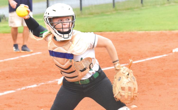 Senior Keely Emmons will help lead the Lady Lions from her catching position in 2025.
