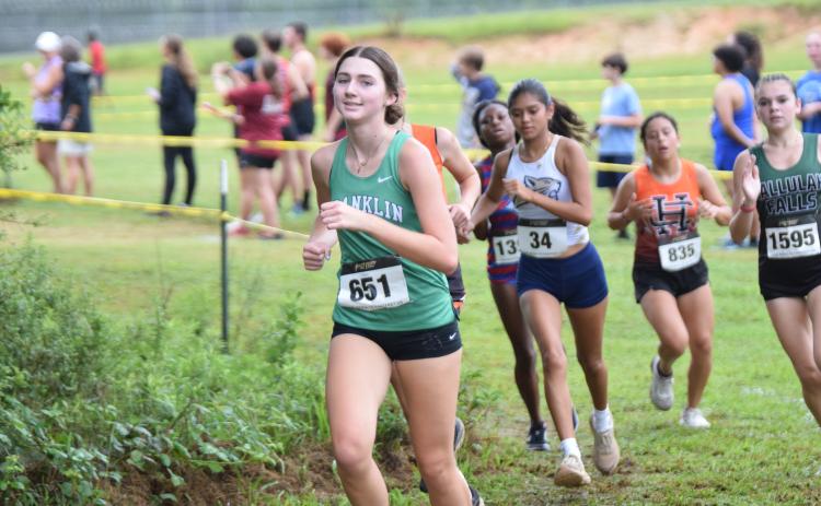 Among the leaders for Franklin County cross-country this year is sophomore Savannah Jackson.