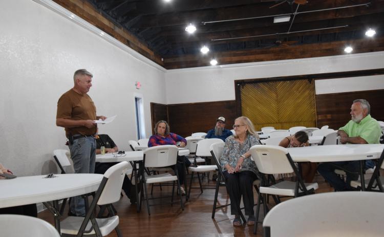 Royston Council candidate Bob Adamson spoke Thursday during a political forum in Royston.
