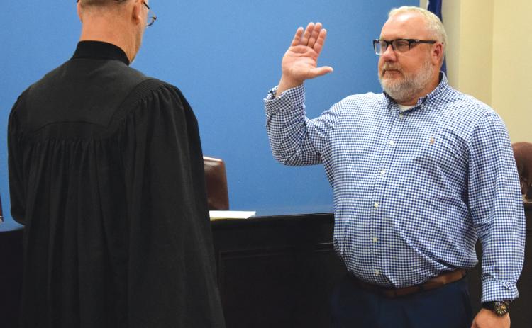 Jason Phillips was sworn in Monday as the next mayor of Royston in a ceremony with his family at City Hall.