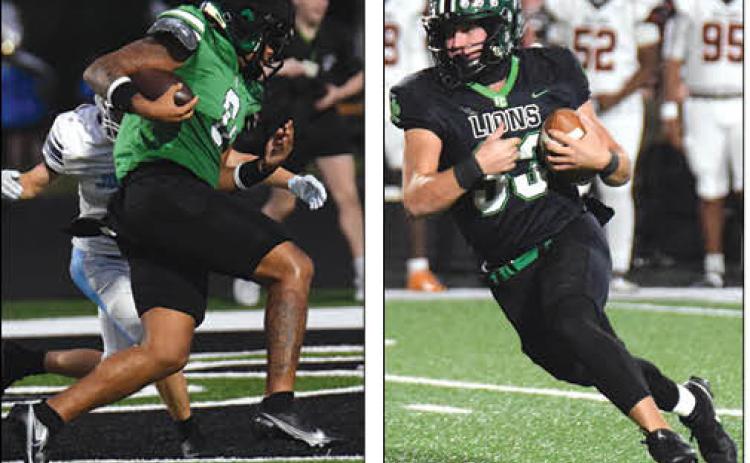 D.J. Appleby (left) and Keyes Harbin (right) were among the Franklin County Lions named to the All-Region 8AA football team.