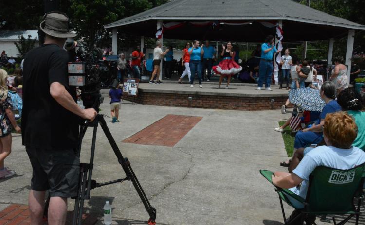 A crew from the BBC was in downtown Lavonia last week for a performance by Zeb Ross and the J Creek Cloggers at the Gazebo.