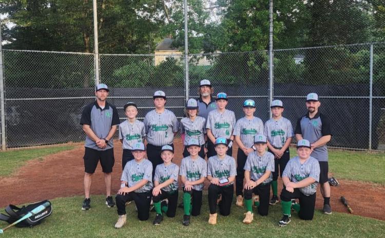 Members of the team are Deegan Anglin, Davis Dutton, Emmett Delozier, Bryce Finger, Nolan Foster, Hudson Griffin, Bennett Grizzle, Drew Hall, Matthew Kennedy, Grayson Cole, Logan Taylor and Chance Thornton. (Photo courtesy of Franklin County Little League)