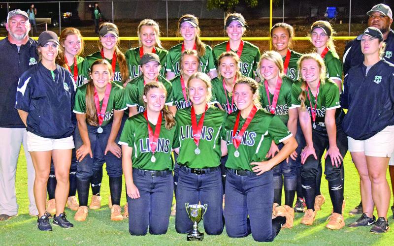 The Franklin County Lady Lions softball team were disappointed Monday in not winning a second straight state championship but still played in the game for the second year in a row and got to host the game on their home field. (Photo by Scoggins)