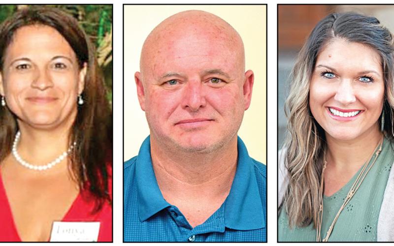 Tonya Bridges (left), Nick Fowler (center) and Heather Vaughn Hill (right) are all running to become Franklin County's next Clerk of Superior Court.