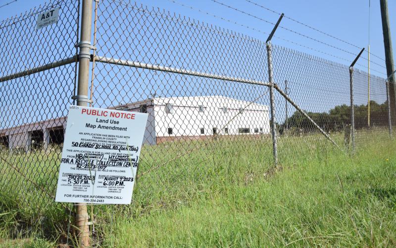 The Franklin County Planning Commission voted to recommend the denial of an application to rezone property outside Lavonia for heavy industrial use for a recycling center.