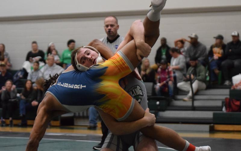 Will Ballenger and Brady Simms (above) are each seeded No. 1 in their respective weight classes for the state tournament, which begins today in Macon.