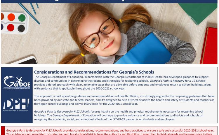 Georgia school officials released guidelines Monday on how to reopen the state’s public schools for the 2020-21 school year amid the coronavirus pandemic.