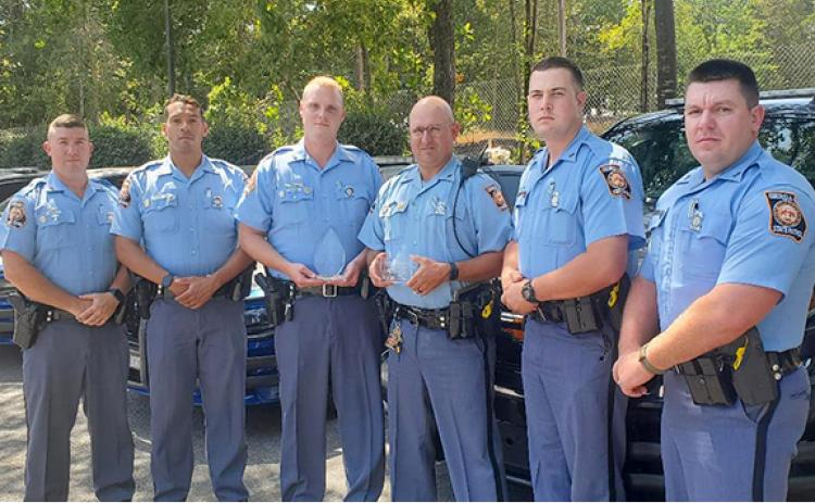 Each trooper from GSP Hartwell Post 52 was recognized for DUI arrests at the Golden Shield Honors, where the post was named troop of the year.