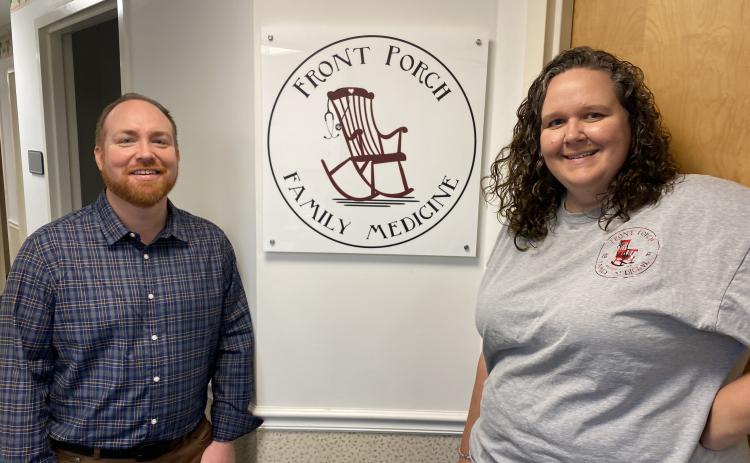 Dr. Stephanie Phillips (right) is bringing direct primary care to Royston with her Front Porch Family Medicine practice. Her friend, Eric Lovin (left), is her office manager.
