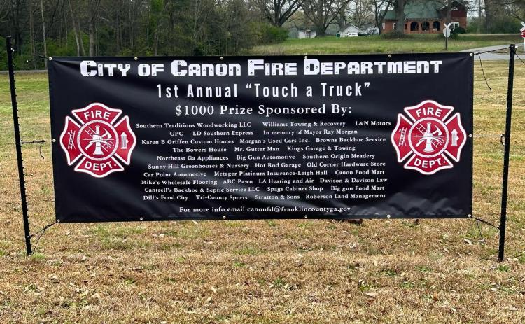 The Canon Fire Department will hold a Touch A Truck Contest Saturday at 42 Brown St. in Canon.