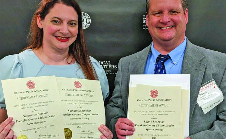 The Franklin County Citizen Leader brought home five awards from the 2023 Georgia Press Association Better Newspaper Contest, including a pair of first place honors.