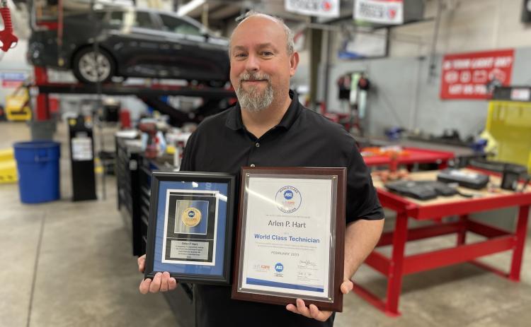 Arlen Hart of Carnesville, an automotive technology teacher at Athens Technical College, earned World Class Technician status from the National Institute for Automotive Service Excellence (ASE).