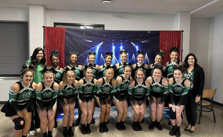 The Franklin County High School Competition Cheer team finished third in Region 8AAA Saturday at the region meet. The team advances now to state competition Saturday at the Macon Coliseum.