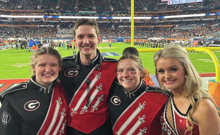 Four of the five Franklin County members of the University of Georgia Redcoat Band helped provide musical accompaniment to the Georgia Bulldogs’ 63-3 rout of the Florida State Seminoles Saturday in the Orange Bowl at Hard Rock Stadium in Miami.