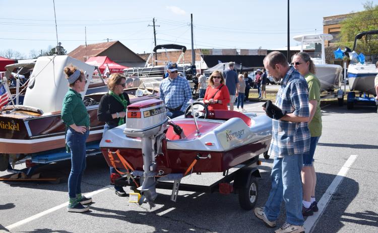 A day perfect for being at the lake was just as nice to spend time getting prepared for lake living at the Lavonia Boat Expo Saturday in downtown Lavonia. The expo brought boat dealers, vendors and other lake life organizations to meet a big crowd of citizens and visitors to town. For more on the Expo, see Page 16. (Photo by Scoggins)